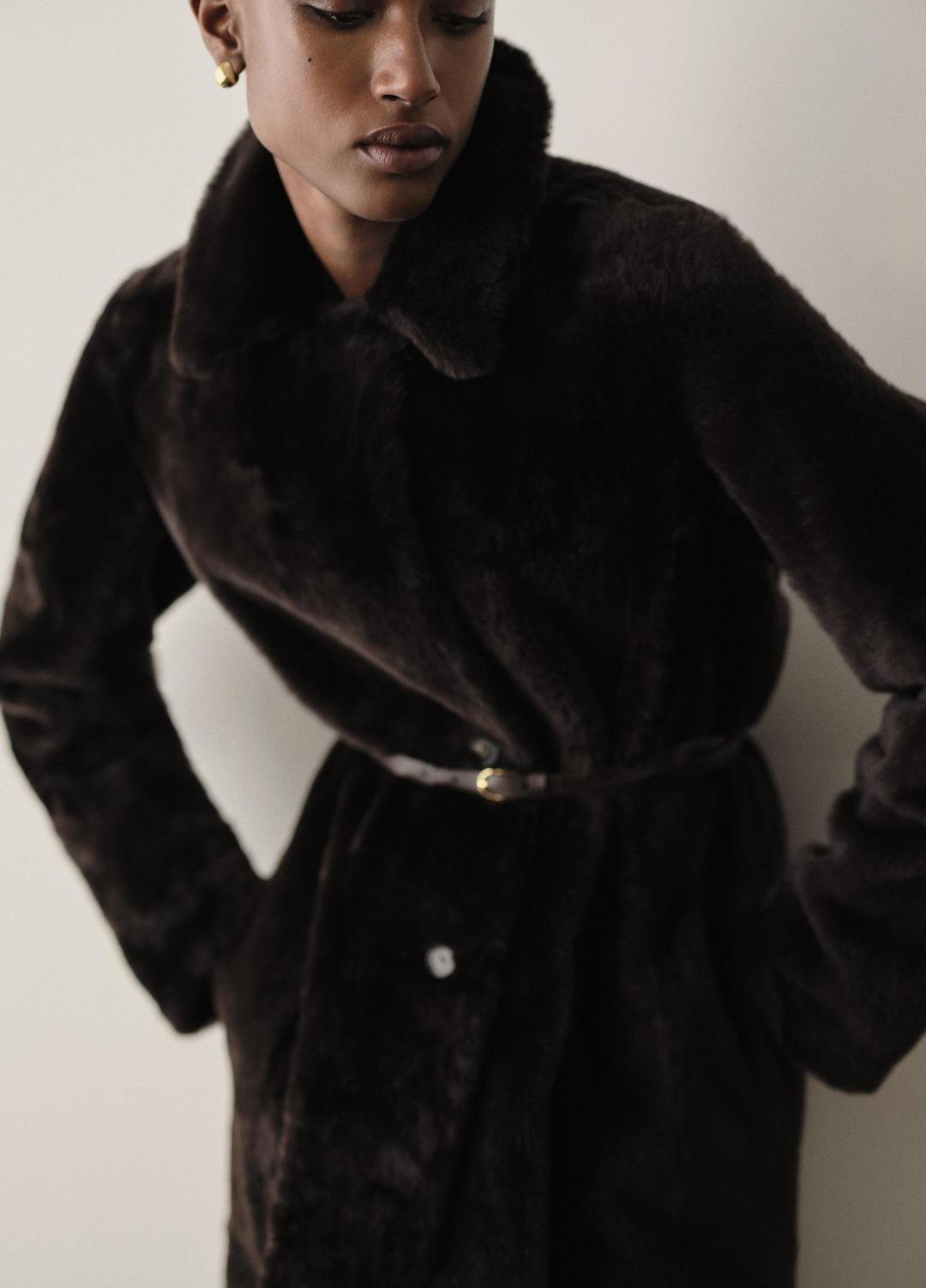 VINCE Shearling Long Coat in Coats