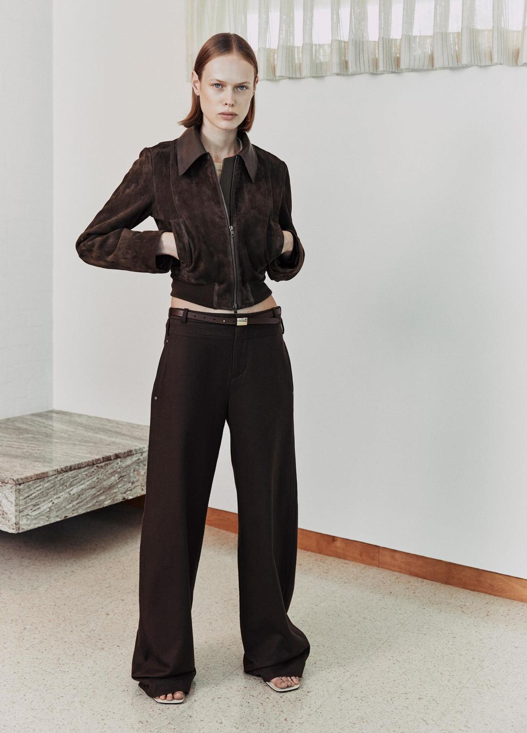 VINCE Suede Shrunken Bomber Jacket in Jackets