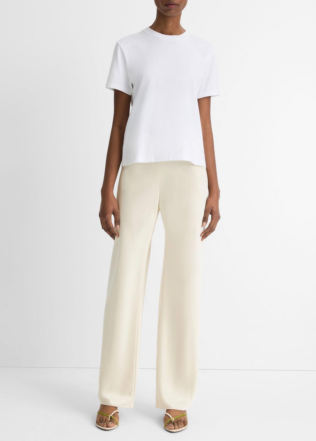 VINCE Pima Cotton Crew Neck T-Shirt in Short Sleeve