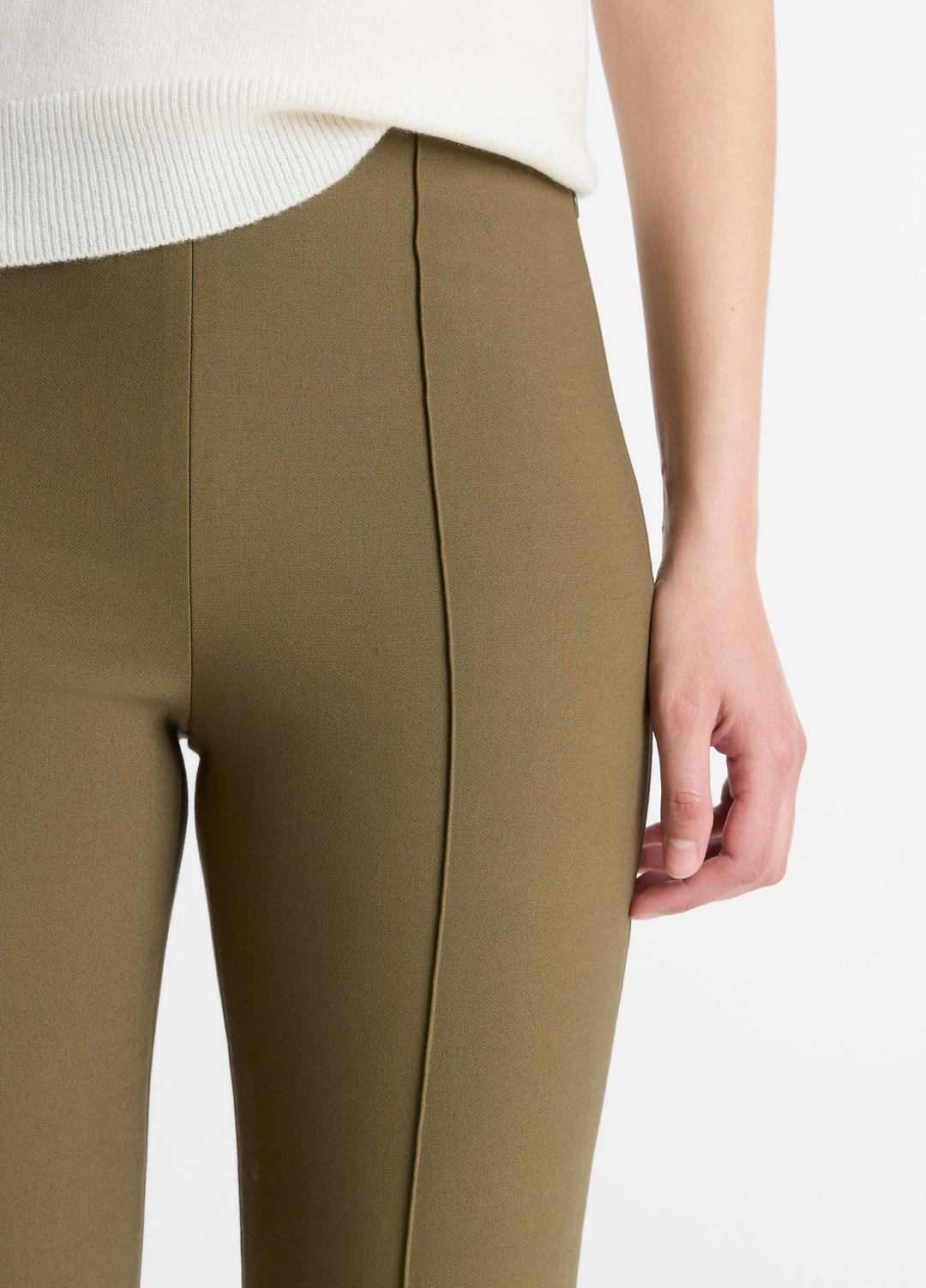 VINCE Niki Mid-Rise Pintuck Crop Flare Pant in Trousers