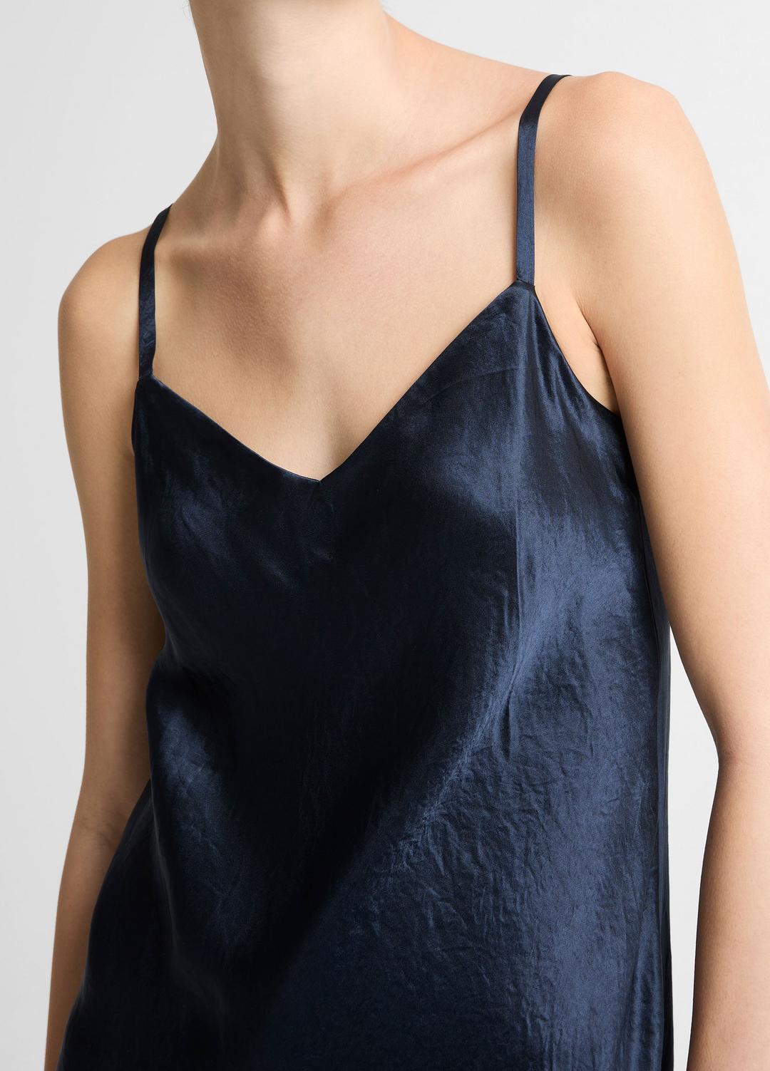 VINCE Satin V-Neck Slip Dress in Dresses