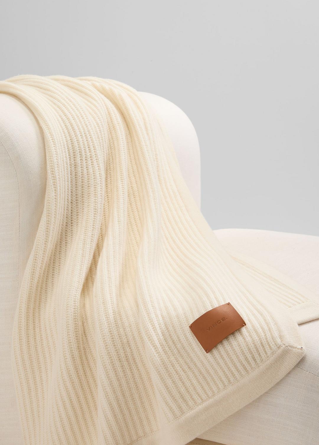 VINCE Wool and Cashmere Cardigan-Stitch Throw in Pillows & Blankets