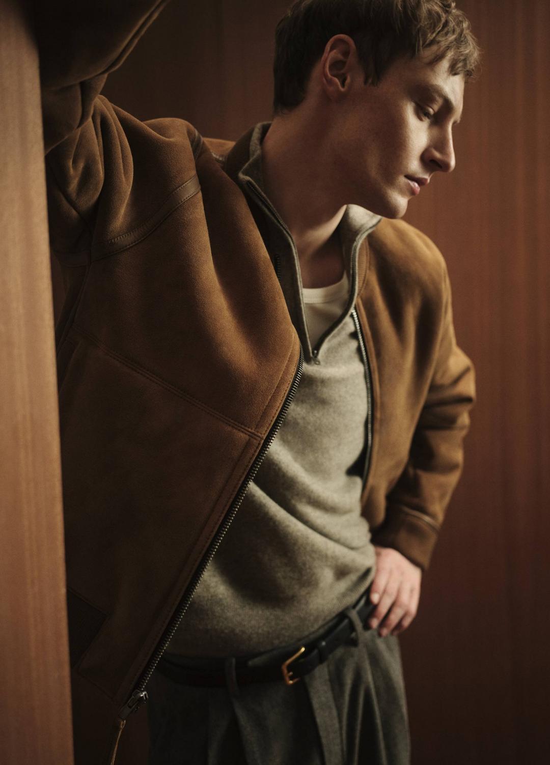 VINCE Shearling Bomber Jacket in Jackets