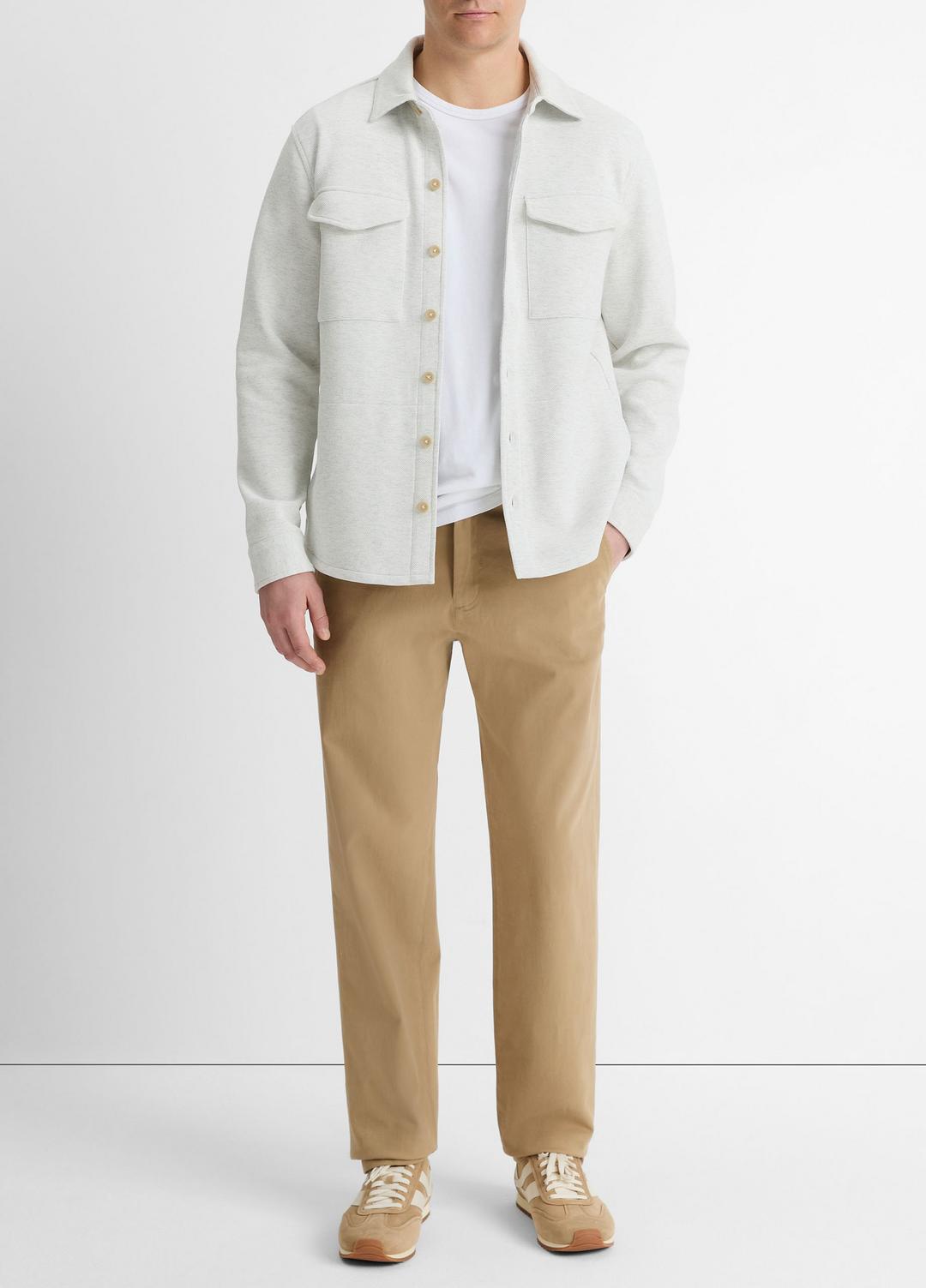 VINCE Double-Knit Cotton-Blend Piqué Shirt Jacket in Shirt Jackets