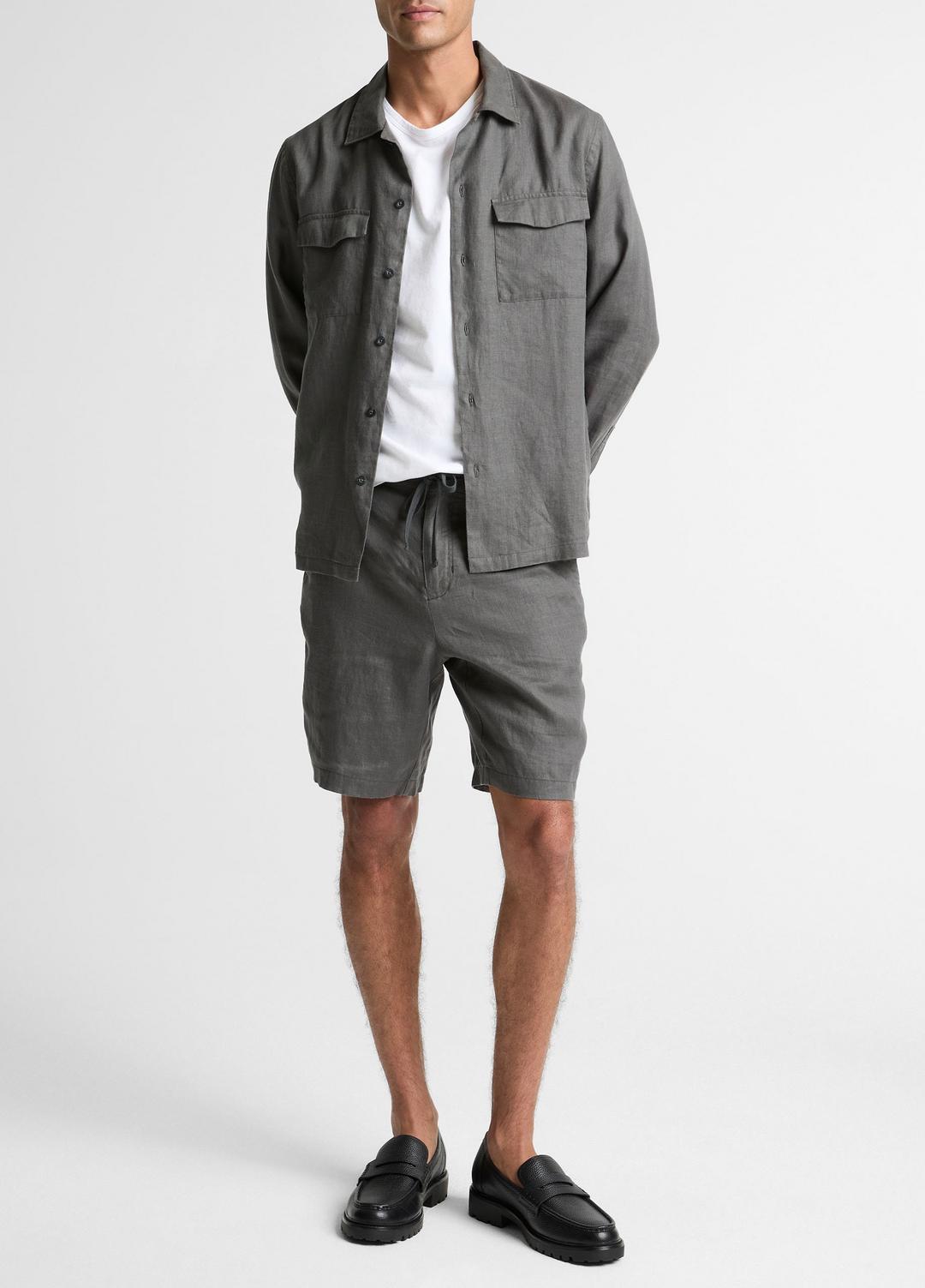 VINCE Linen Garage Shirt in Long Sleeve