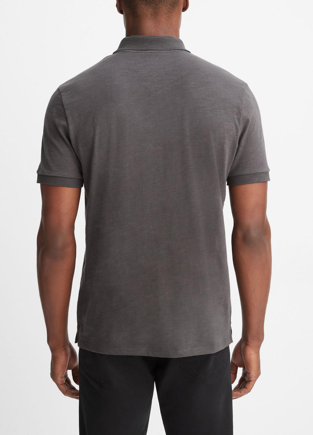 VINCE Classic Slub Polo Shirt in Henleys & Polos