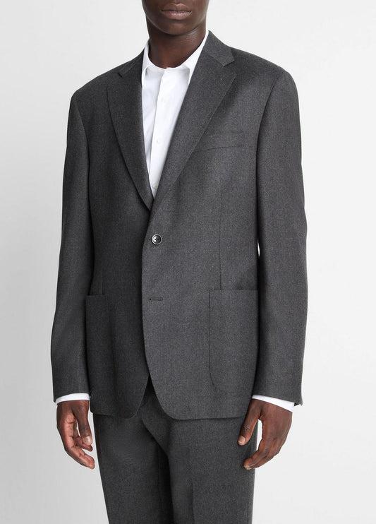 VINCE Wool-Silk Flannel Relaxed Sport Coat in Blazers