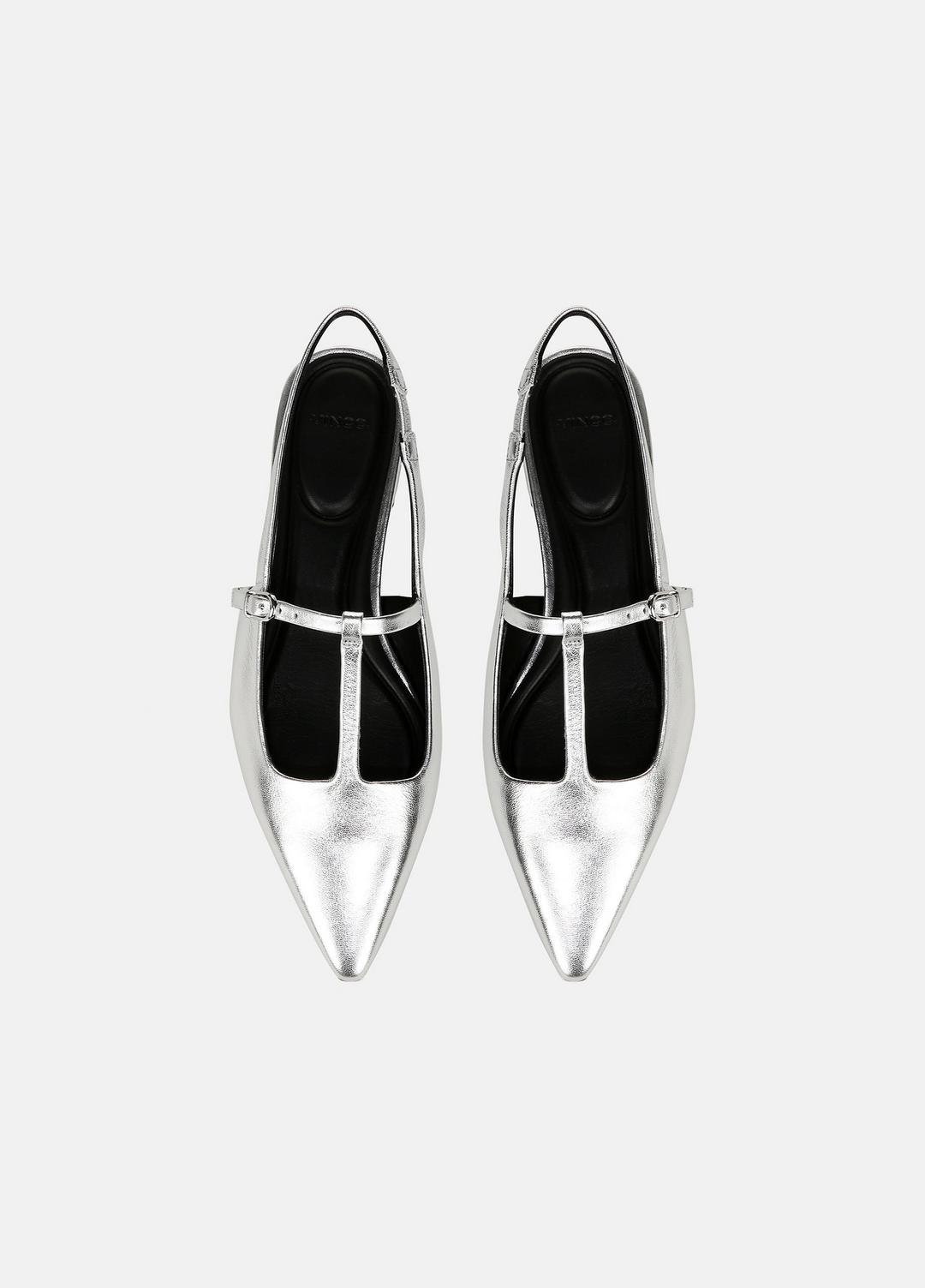 VINCE Iliana Metallic Leather Slingback Flat in Shoes