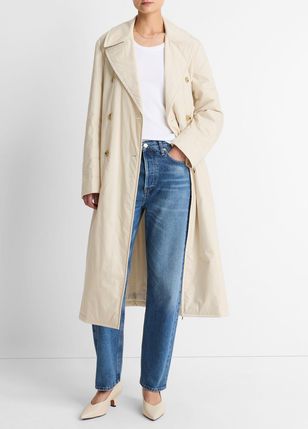 VINCE Padded Cotton Long Coat in Coats