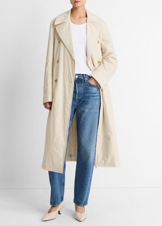 VINCE Padded Cotton Long Coat in Coats
