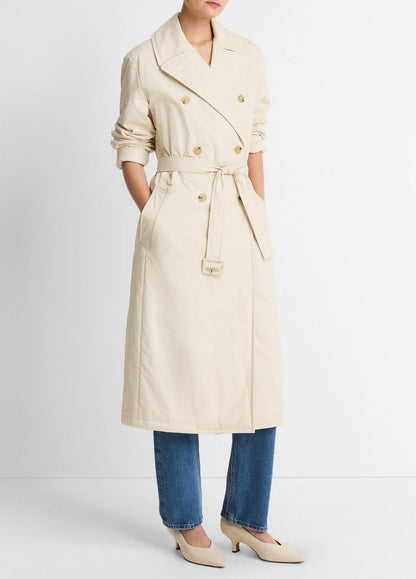 VINCE Padded Cotton Long Coat in Coats