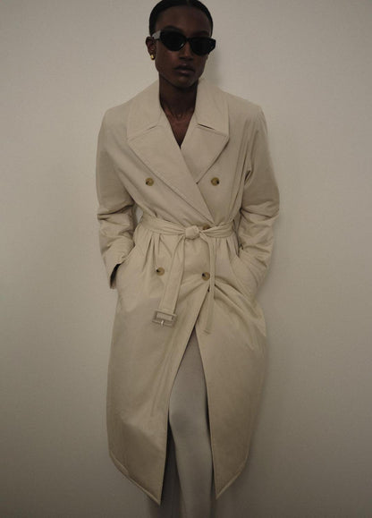 VINCE Padded Cotton Long Coat in Coats