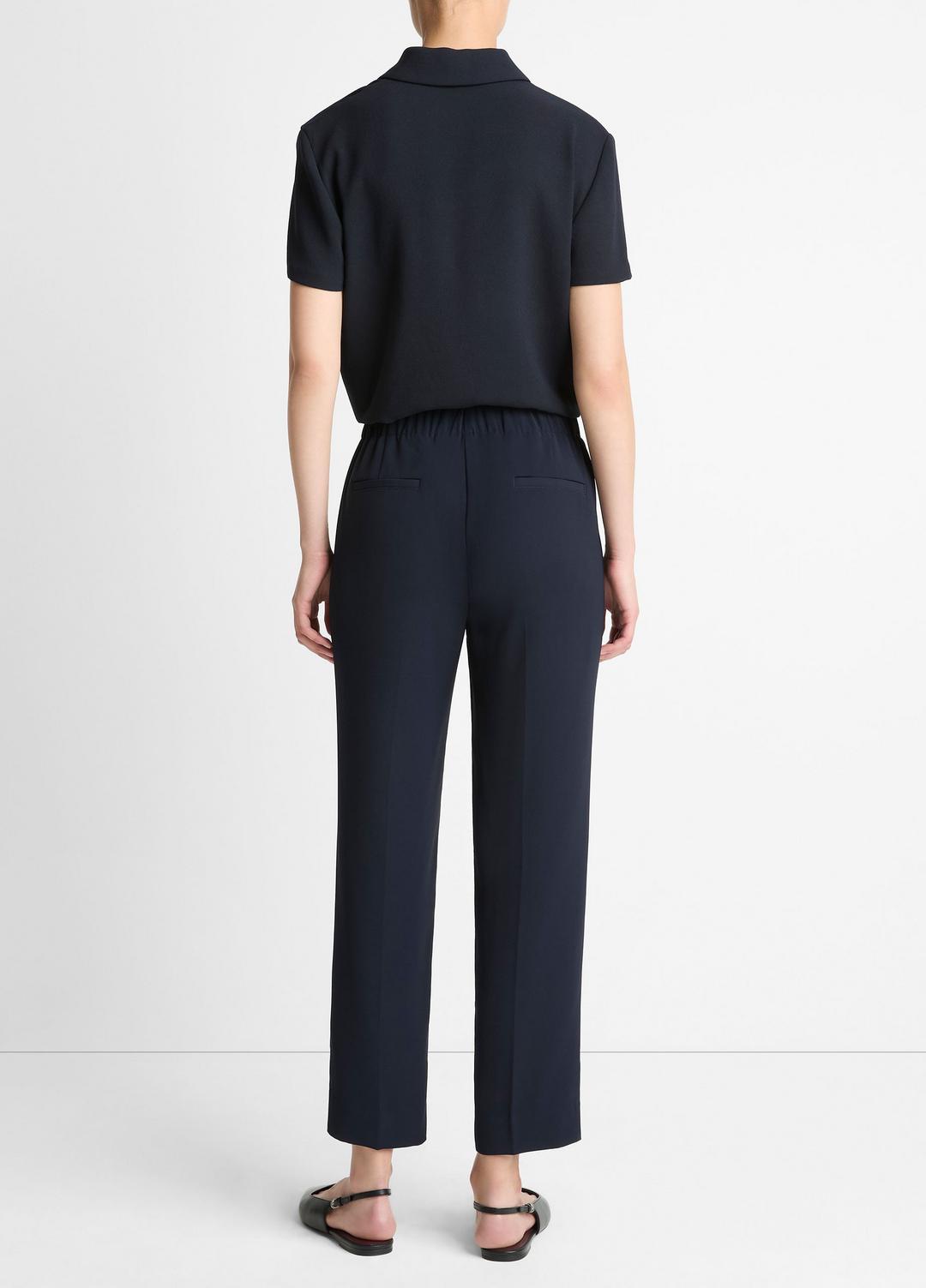VINCE Crepe Tapered Pull-On Pant in Trousers