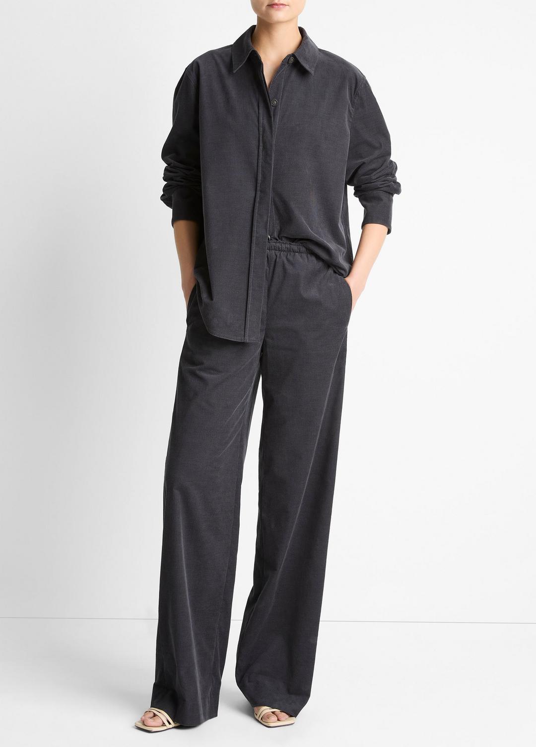 VINCE Cotton Corduroy Pull-On Pant in Wide Leg