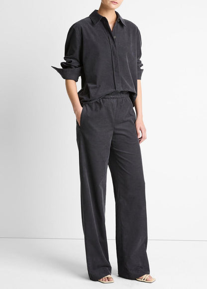VINCE Cotton Corduroy Pull-On Pant in Wide Leg