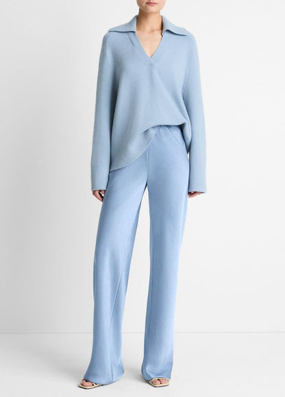 VINCE Colette High-Rise Fluid Satin Bias Pant in Trousers