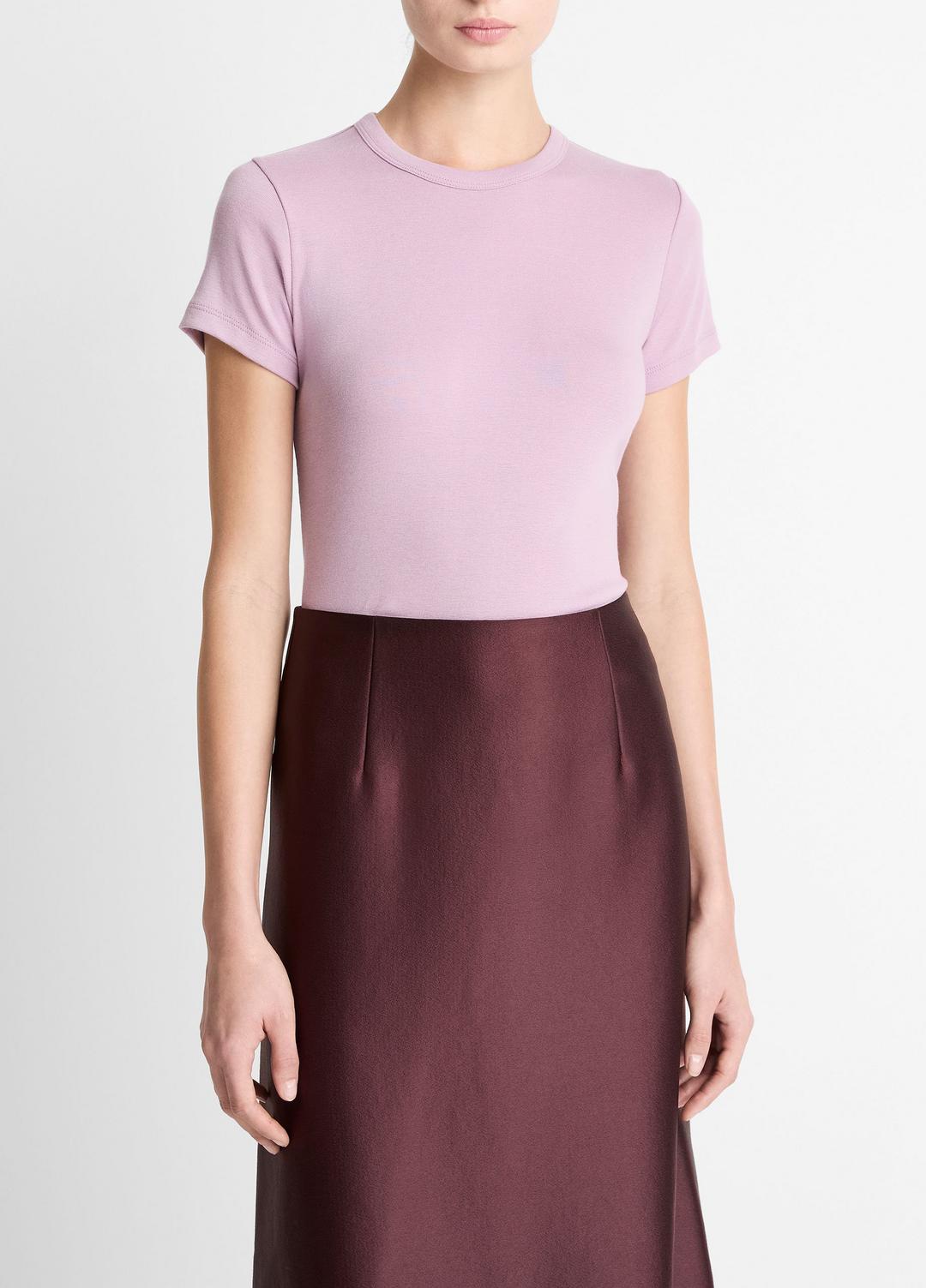 VINCE Pima Cotton-Blend '90s Shrunken T-Shirt in Short Sleeve