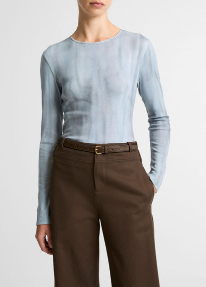 VINCE Washed Ombré Pima Cotton-Blend Long-Sleeve T-Shirt in Long Sleeve