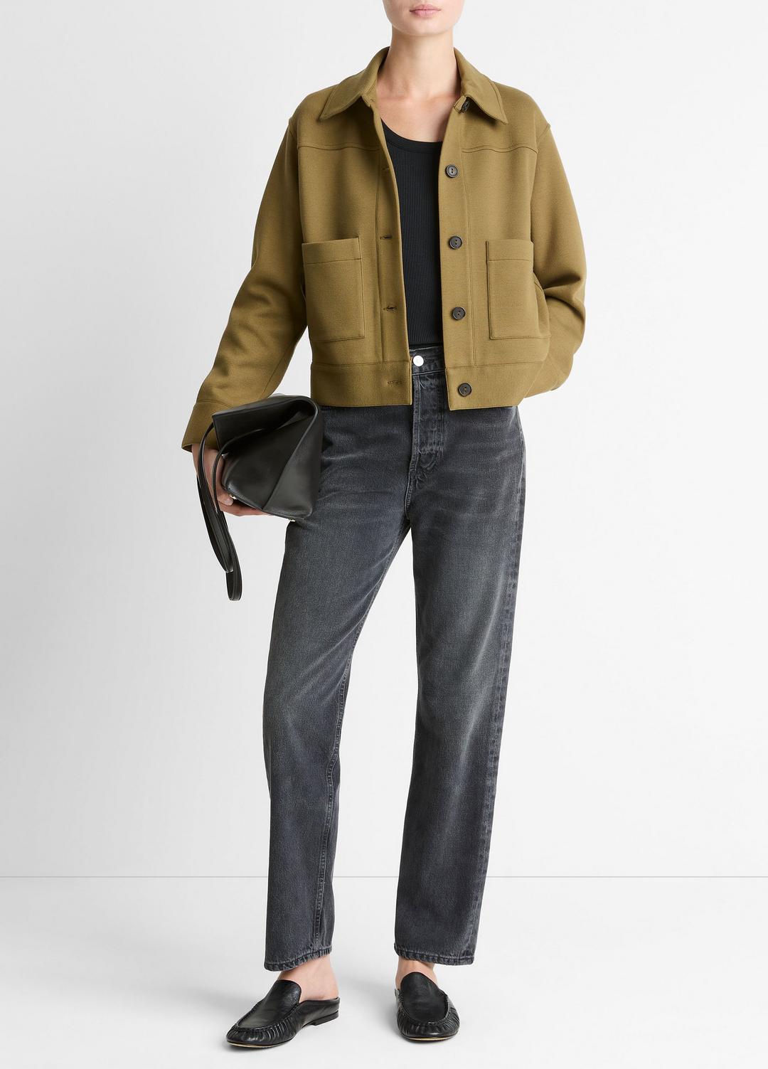 VINCE Double-Face Cropped Jacket in Jackets