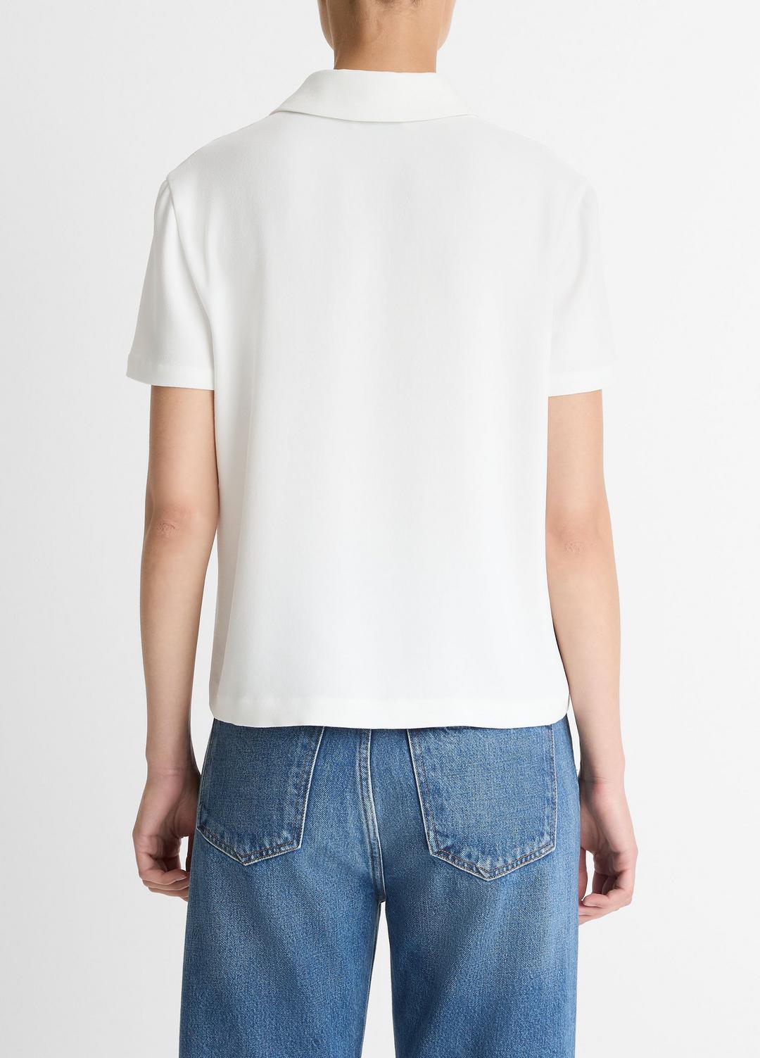 VINCE Crepe Polo Shirt in Short Sleeve