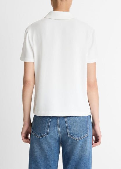 VINCE Crepe Polo Shirt in Short Sleeve