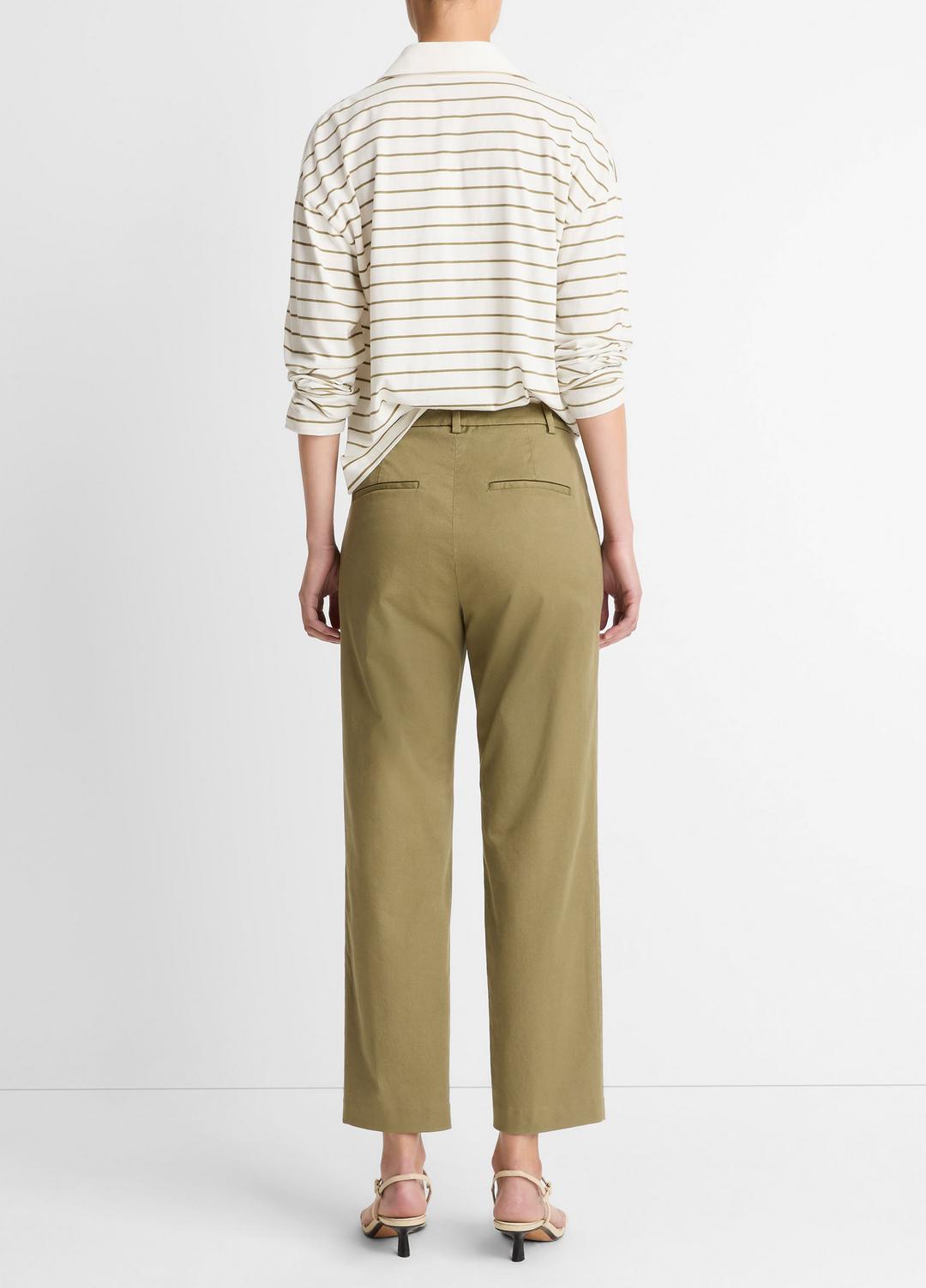 VINCE Avery Mid-Rise Italian Stretch-Cotton Chino Pant in Trousers