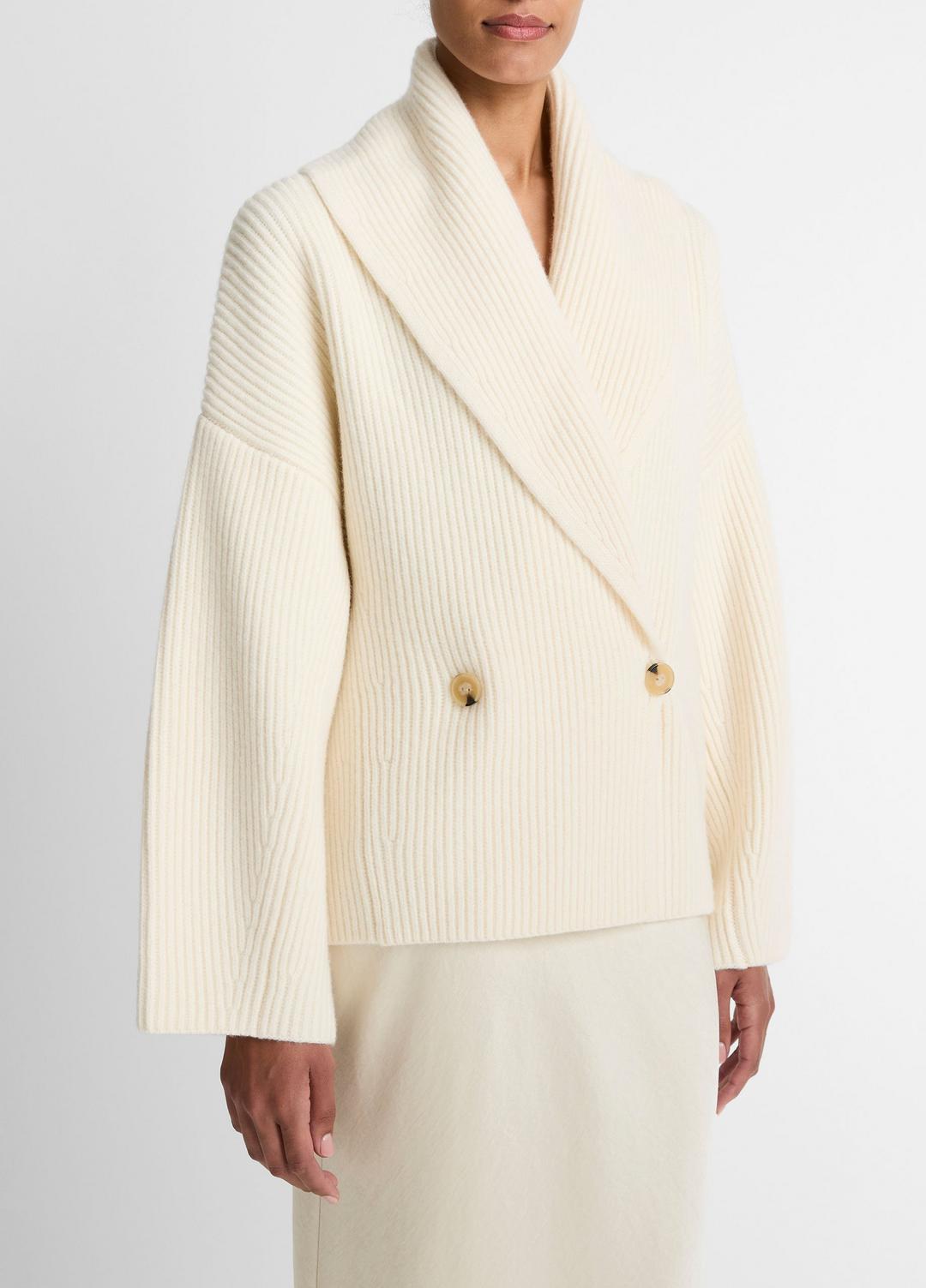 VINCE Wool-Blend Draped Sweater Coat in Sweaters