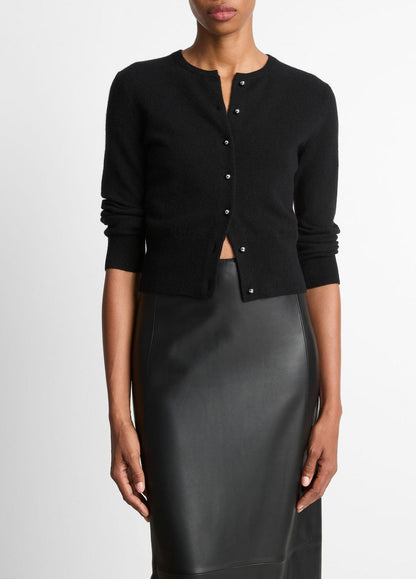 VINCE Metal-Button Wool & Cashmere-Blend Cardigan in Cardigans