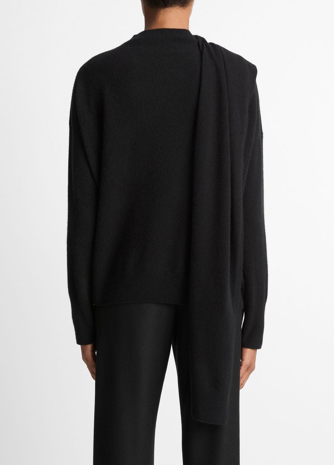 VINCE Draped-Shawl Wool-Cashmere Sweater in Turtleneck
