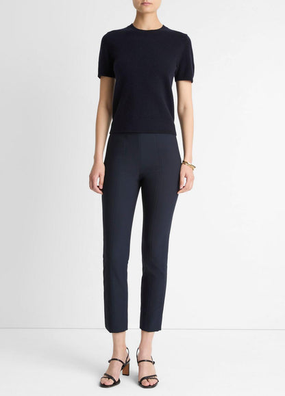 VINCE Wool & Cashmere-Blend Short-Sleeve Sweater in Crew Neck
