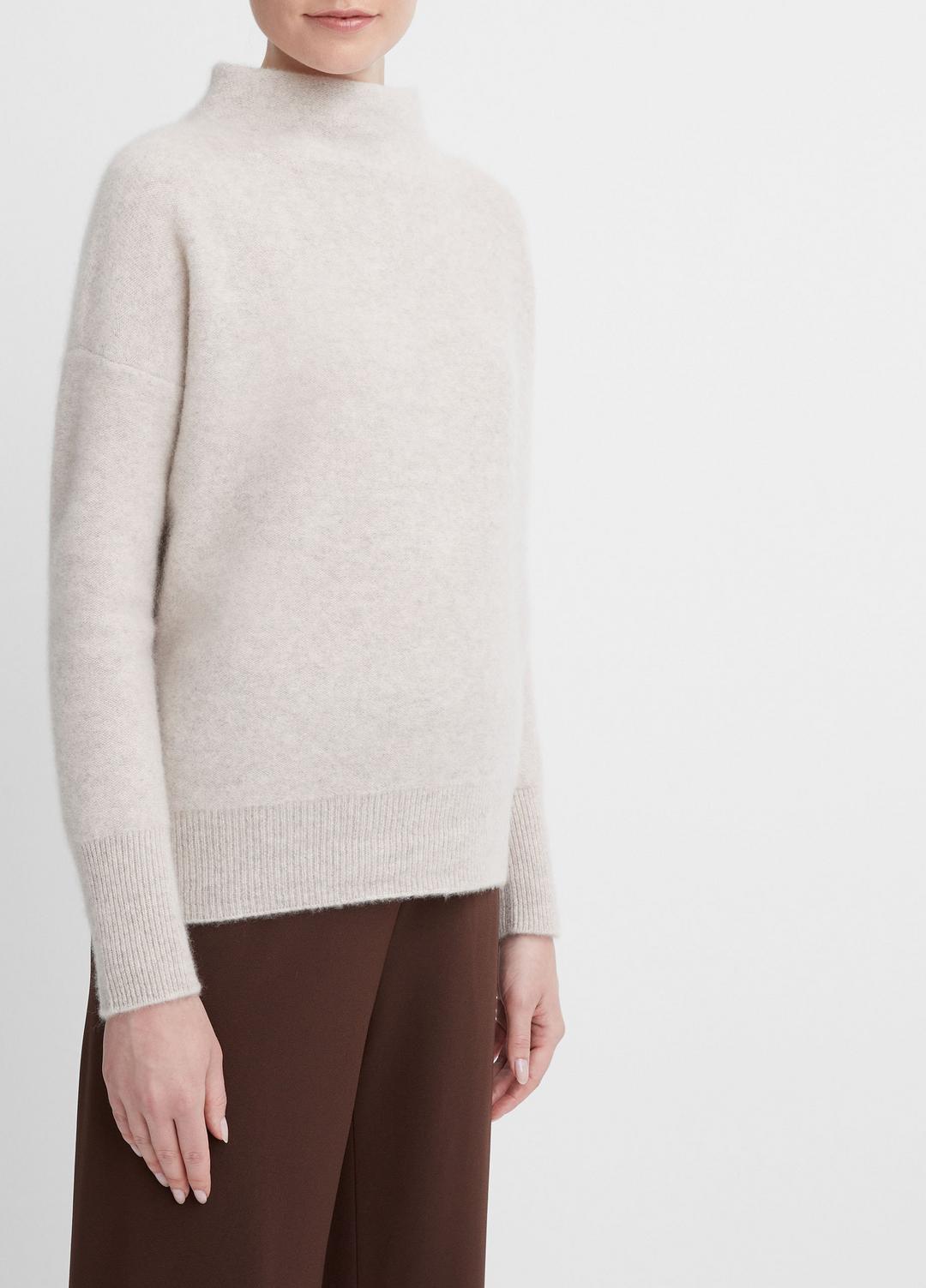 VINCE Plush Cashmere Funnel-Neck Sweater in Turtleneck