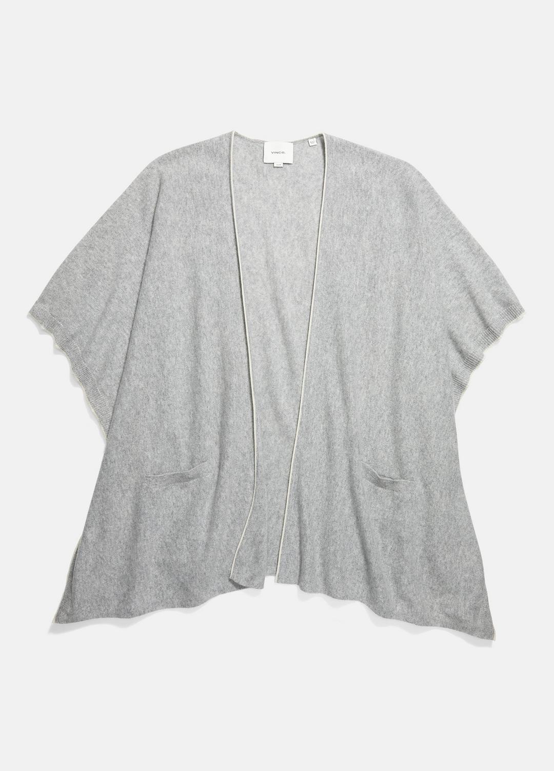 VINCE Tipped Jersey-Knit Cashmere Cape in Sweaters