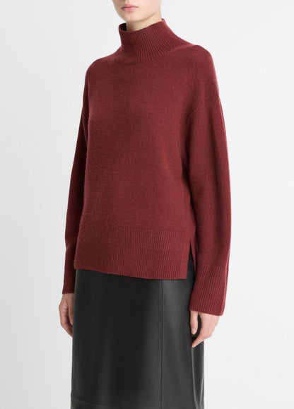 VINCE Wool-Cashmere Side-Slit Turtleneck Sweater in Turtleneck