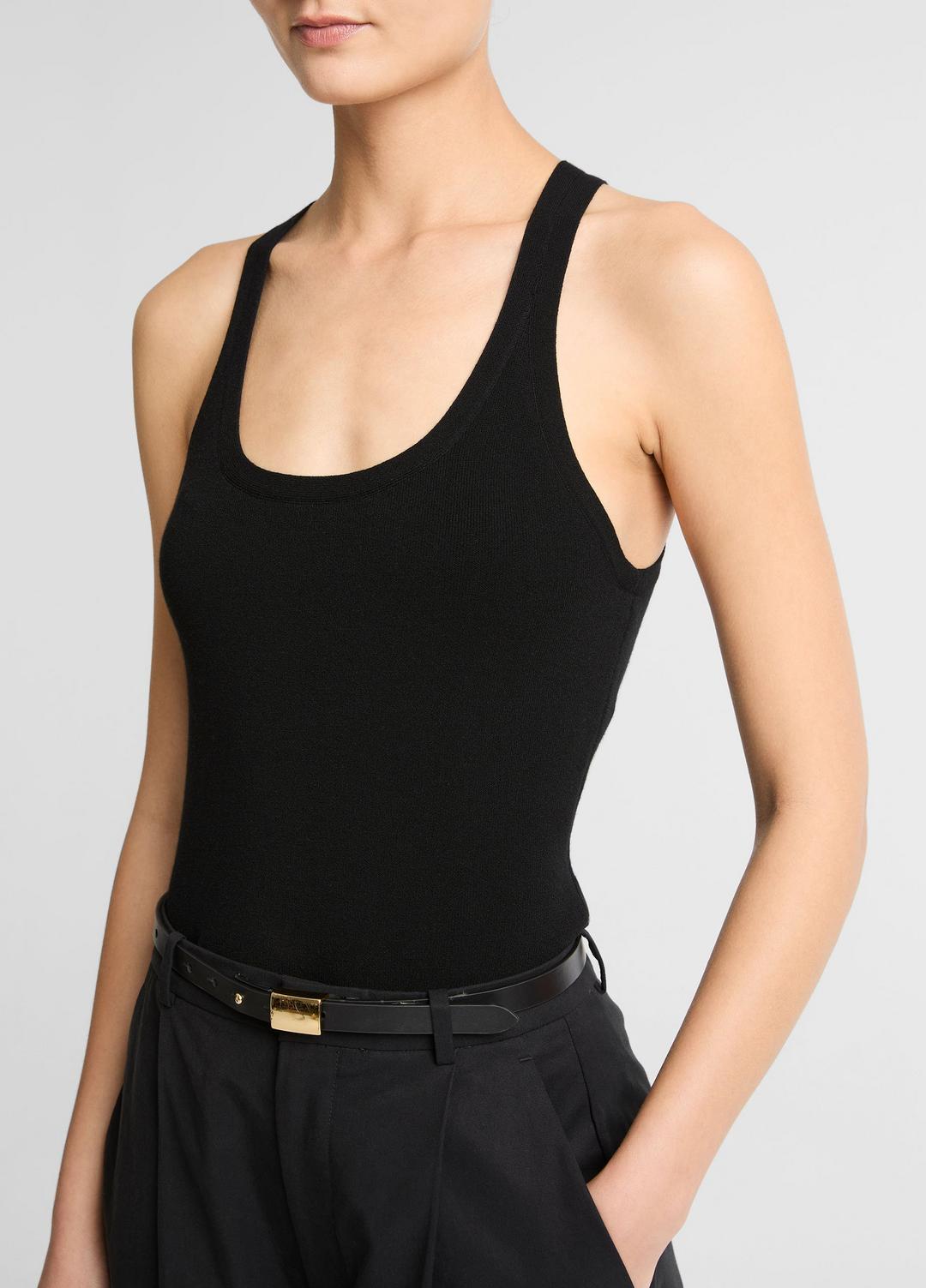 VINCE Milano-Stitch Scoop-Neck Sweater Tank in Tank Tops