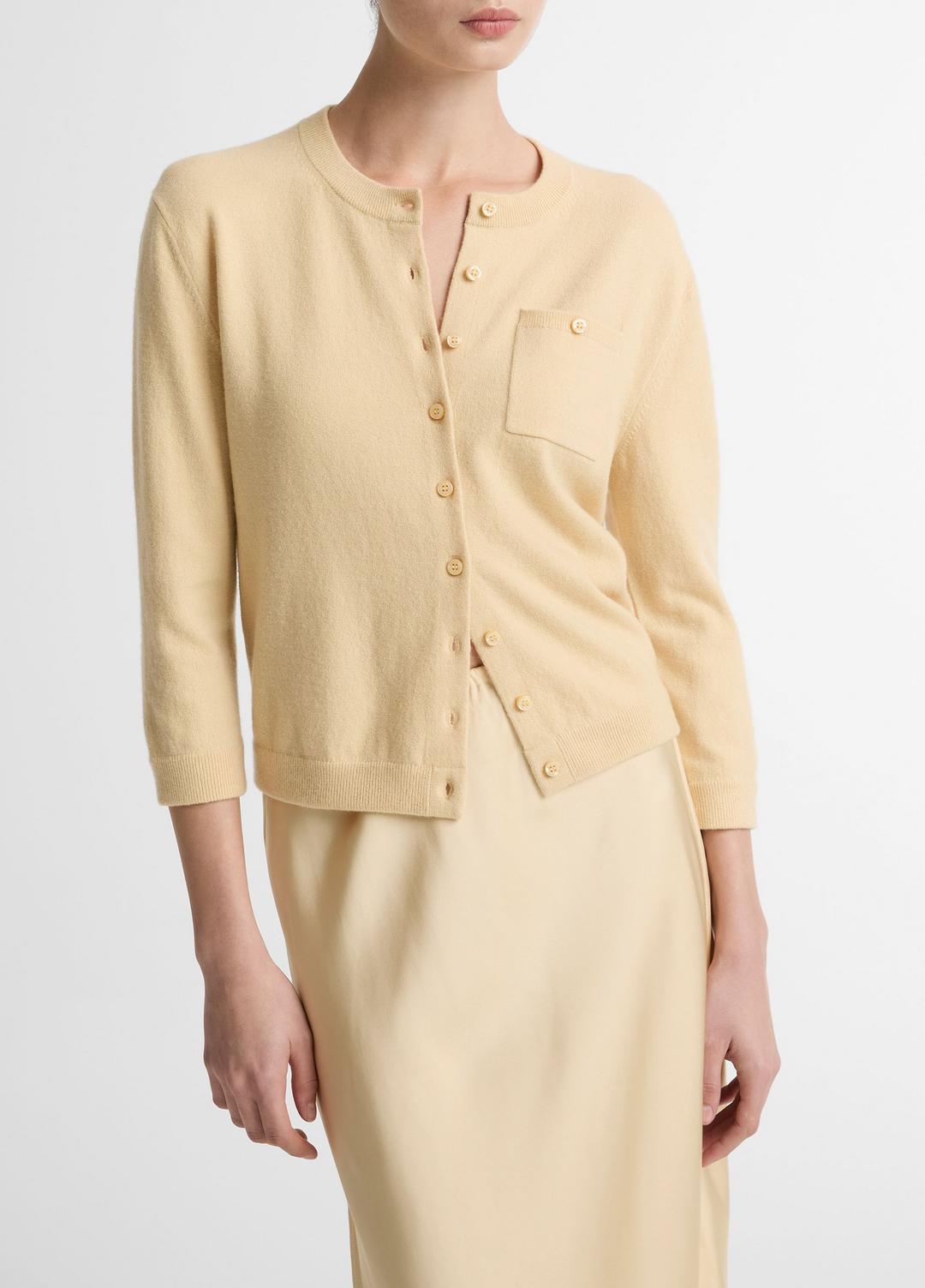 VINCE Wool & Cashmere-Blend Pocket Cardigan in Cardigans