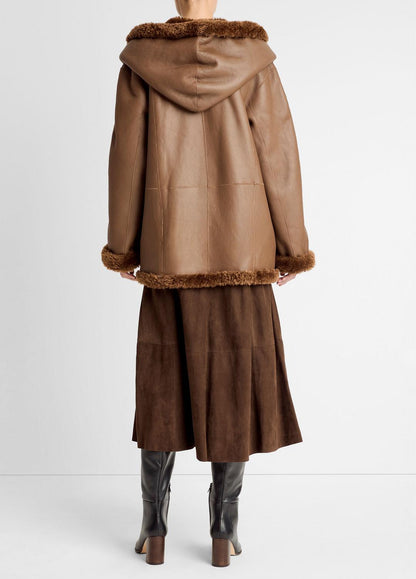 VINCE Shearling Hooded Jacket in Jackets