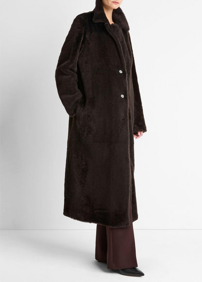 VINCE Shearling Long Coat in Coats