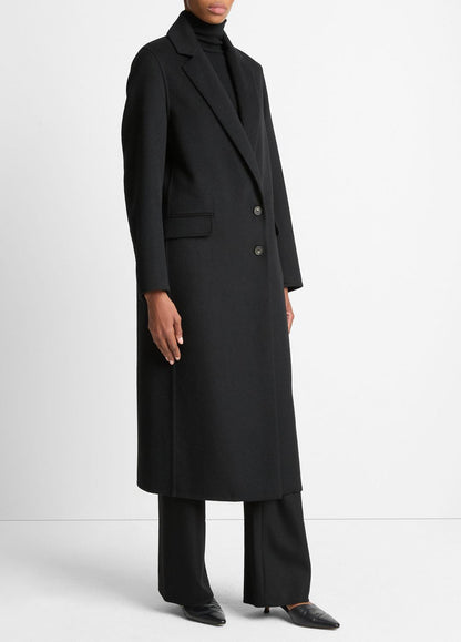 VINCE Wool-Blend Single-Breasted Coat in Coats