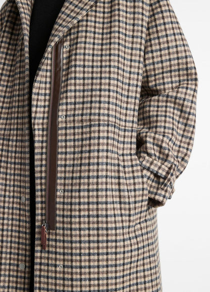VINCE Plaid Car Coat in Coats