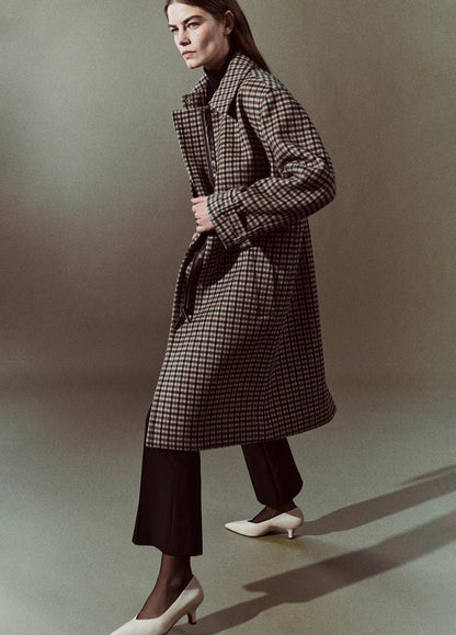 VINCE Plaid Car Coat in Coats