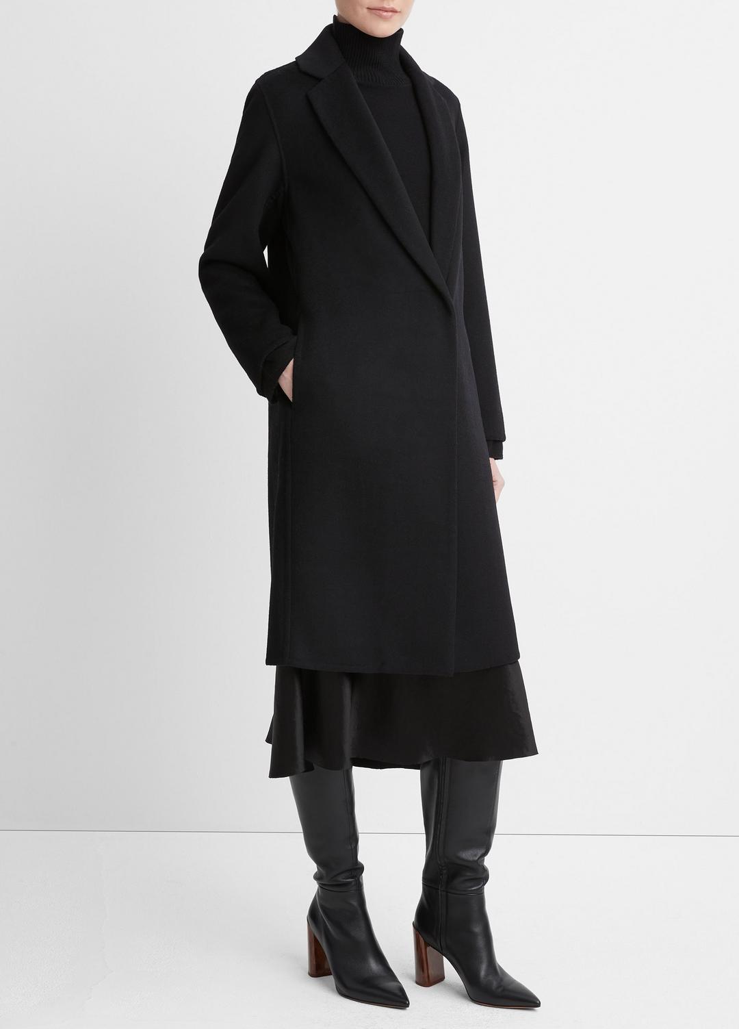 VINCE Classic Wool-Blend Straight Coat in Coats