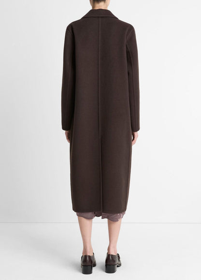VINCE Wool-Blend Double-Breasted Long Coat in Coats