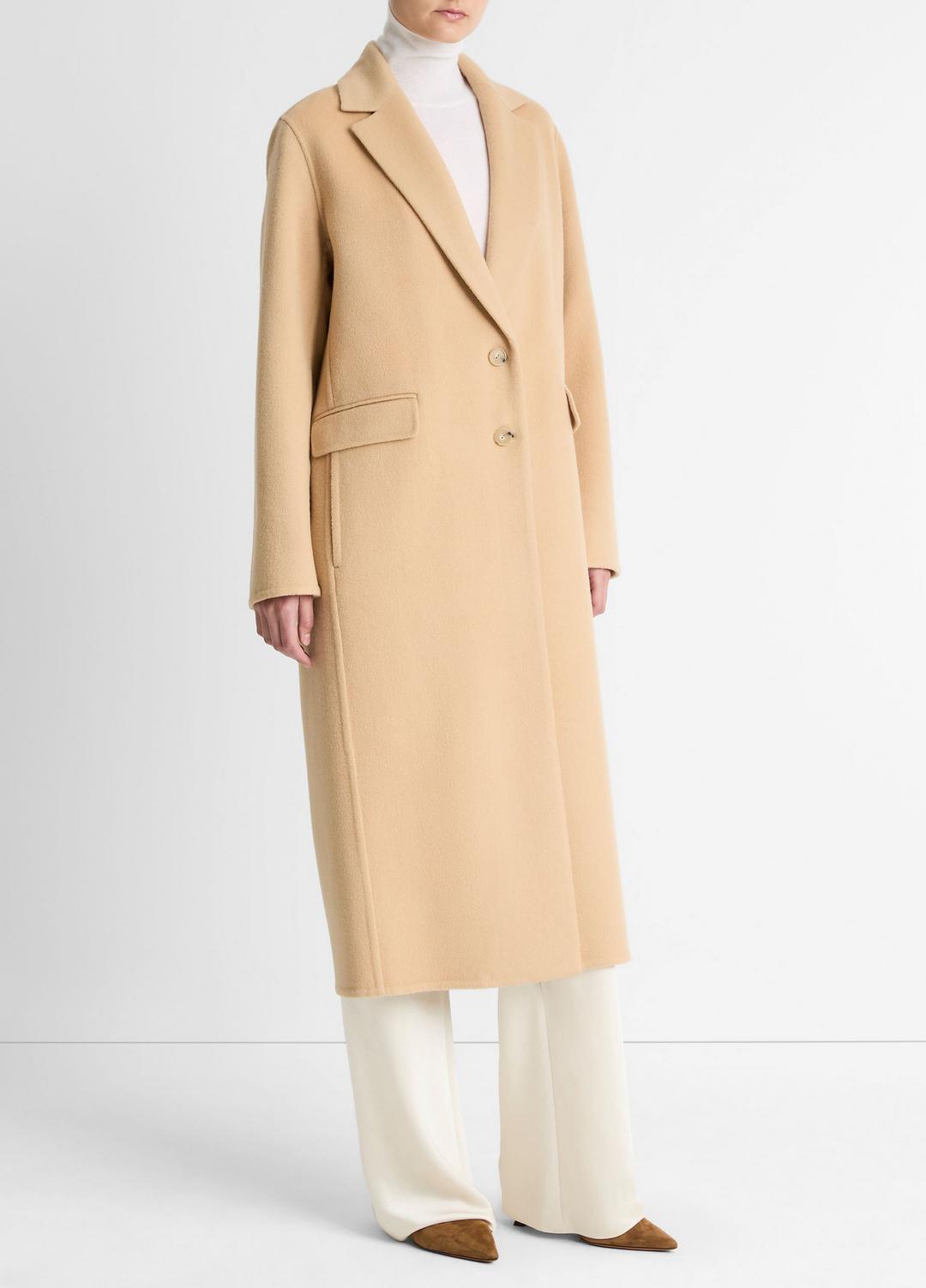VINCE Wool-Blend Single-Breasted Coat in Coats