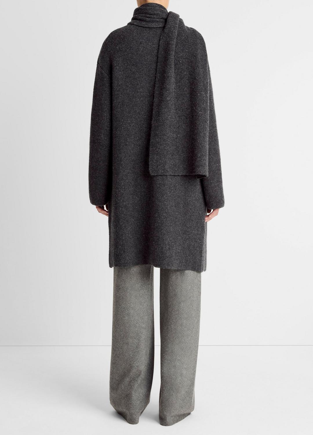 VINCE Draped-Scarf Wool-Blend Car Coat in Coats