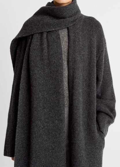 VINCE Draped-Scarf Wool-Blend Car Coat in Coats