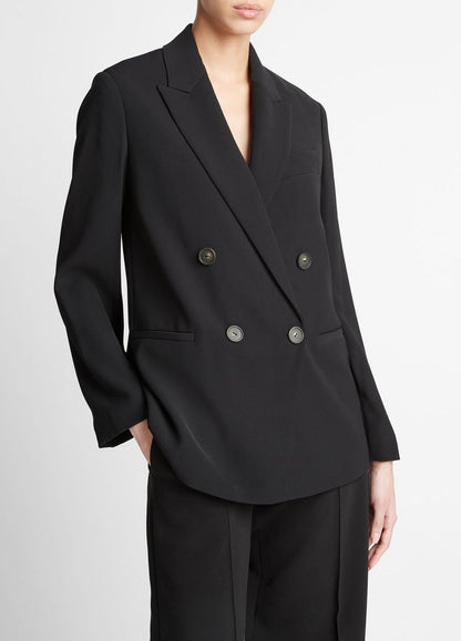 VINCE Crepe Double-Breasted Blazer in Blazers