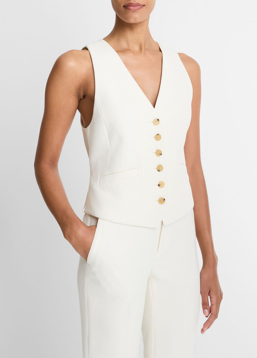 VINCE Sculptural Fitted Vest in Vests