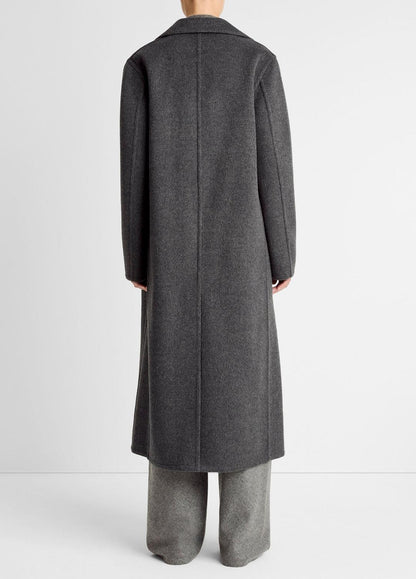 VINCE Wool-Blend Double-Breasted Long Coat in Coats