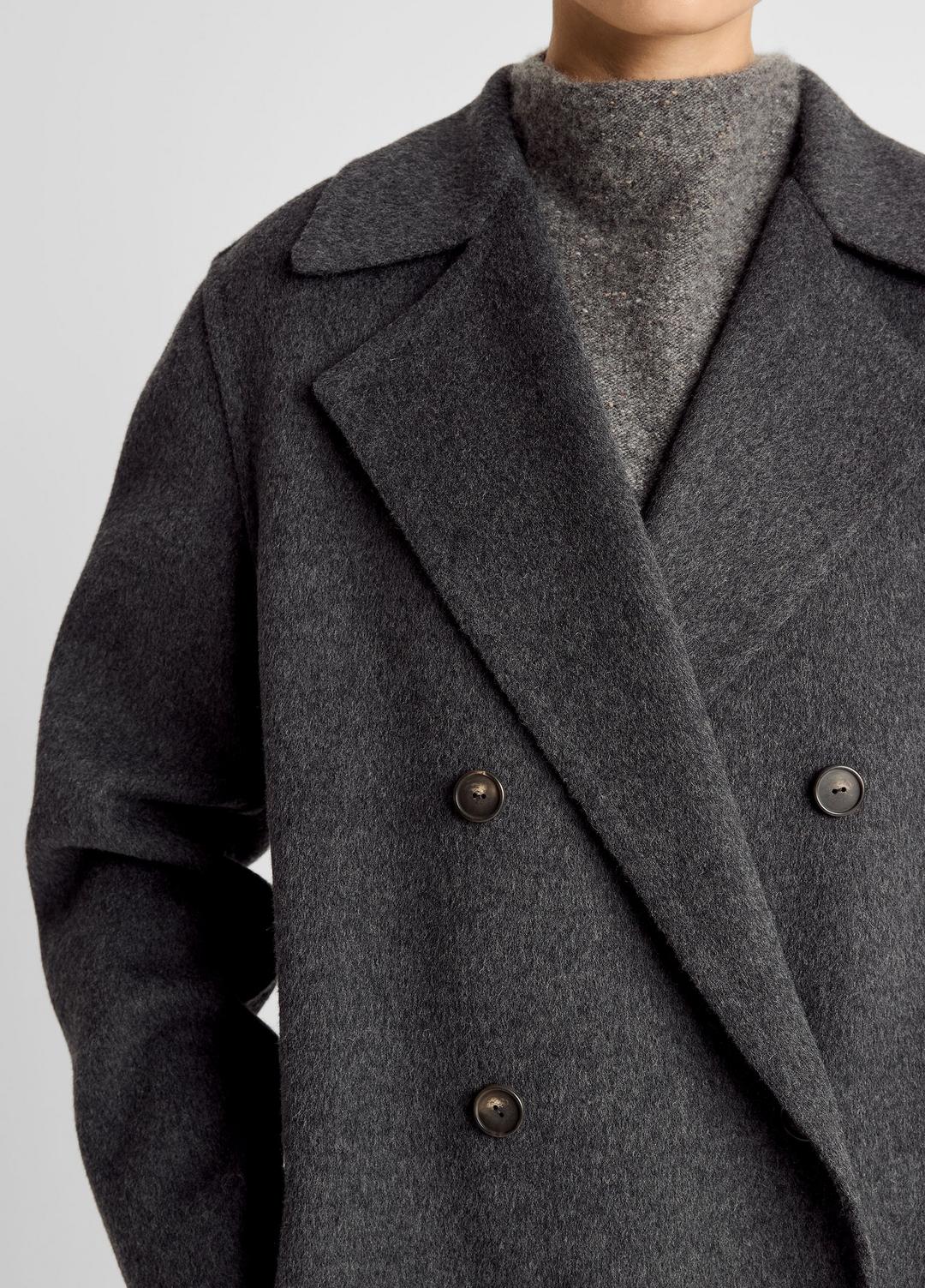 VINCE Wool-Blend Double-Breasted Long Coat in Coats
