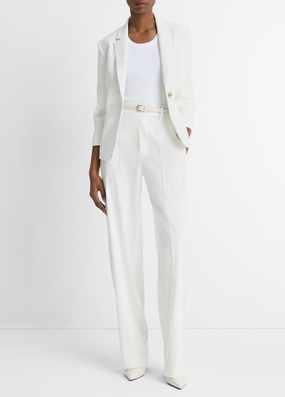 VINCE Linen-Blend Shrunken Blazer in Blazers